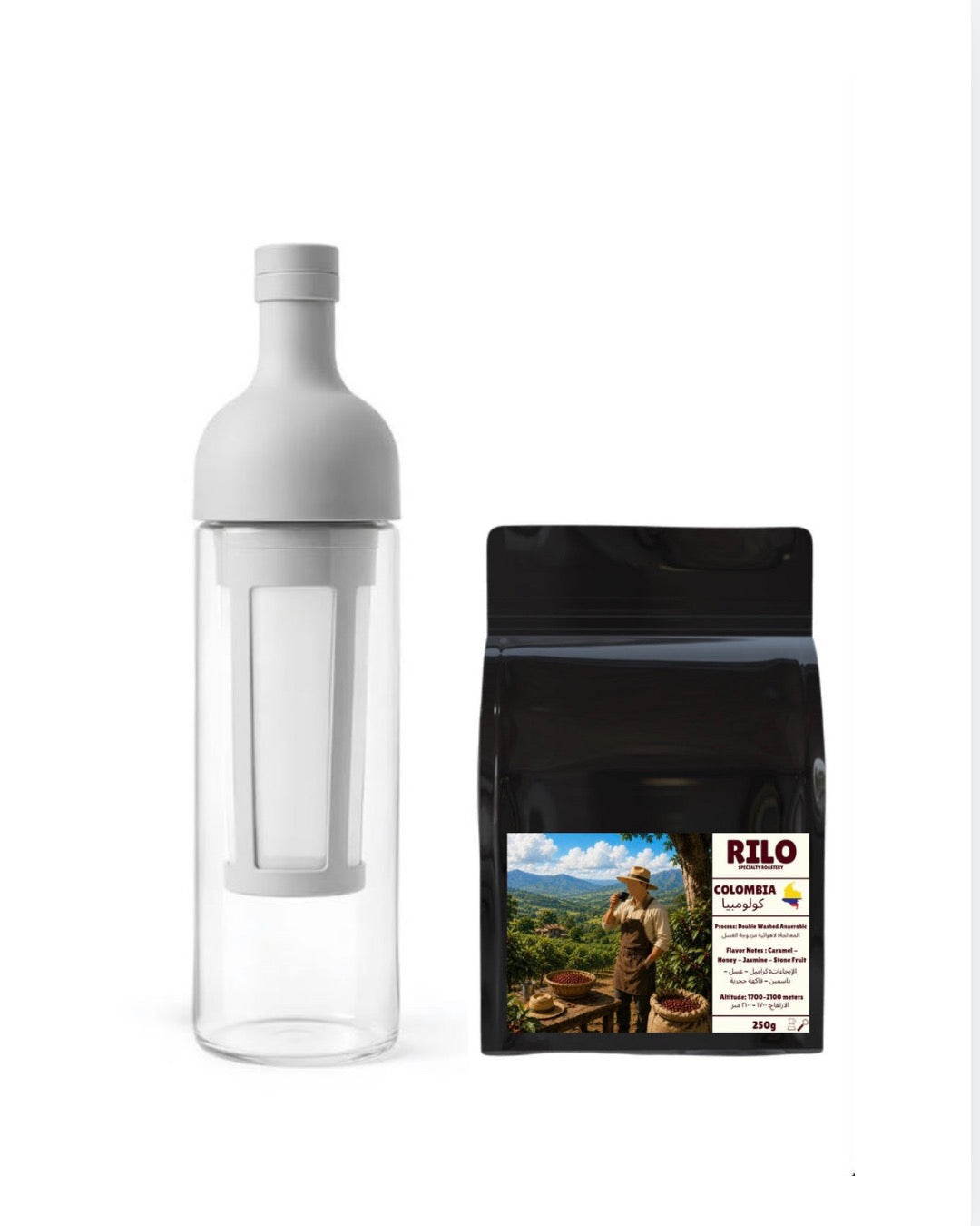 Colombia + Coffee cold brew pot white - 1L